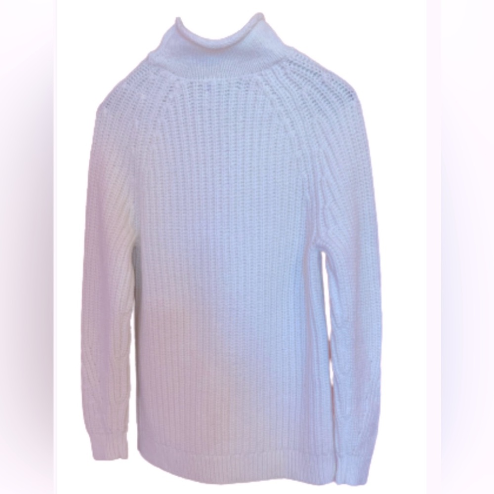 NWT Lands’ End Women’s Crew Neck Cable White Sweater